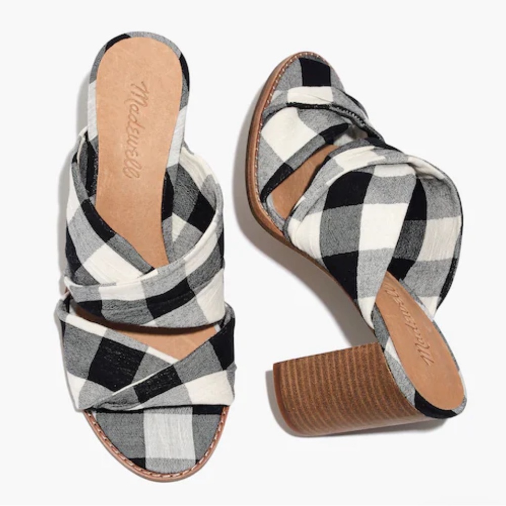 NWOT Madewell Alexandria Mule in Gingham Check